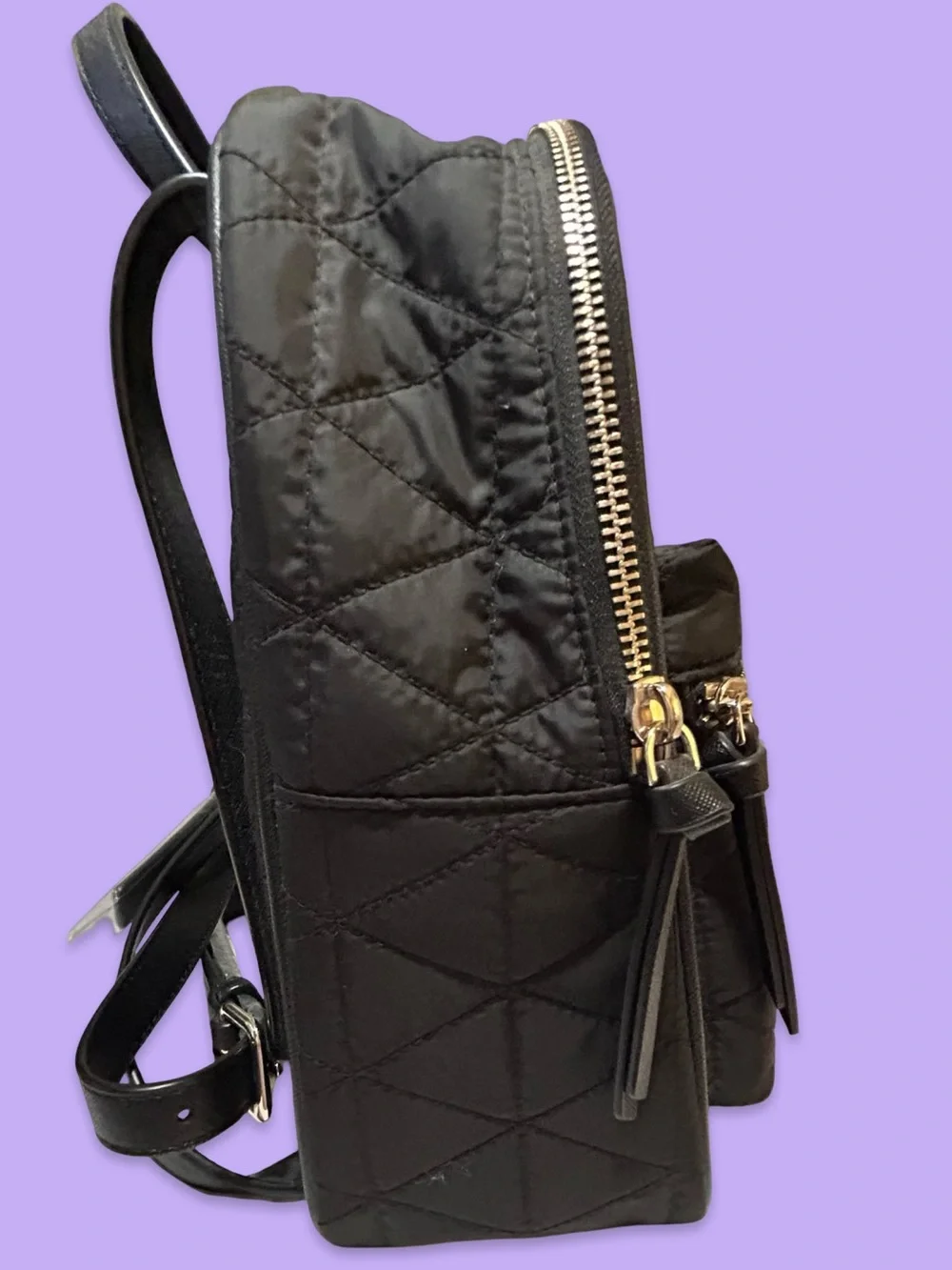 NWT KATE SPADE QUILTED BACKPACK,DIAMOND PATTERN, w/GOLD TONE HARDWARE.ADJUSTABLE